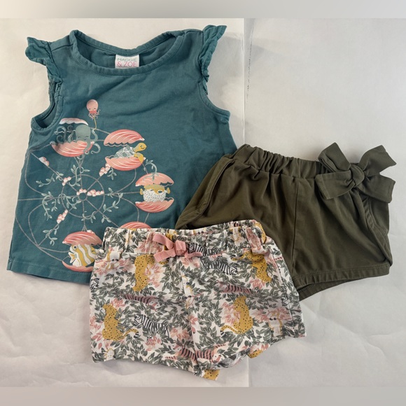 Maggie & Zoe 3 Piece Ocean Tee and Shorts Bundle - Picture 1 of 10